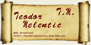 Teodor Melentić vizit kartica